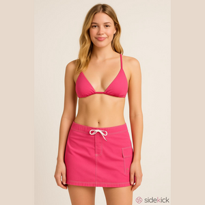 J. Crew Low Rise Cargo Mini Skirt Y2K Medium Pink Sporty Vintage Micro Nylon